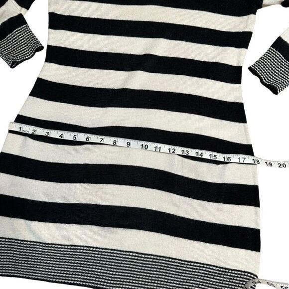 Guess Black and White Striped Mini Sweater Dress - Picture 9 of 11
